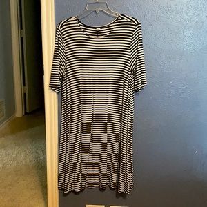 Black and white striped swing dress - old navy